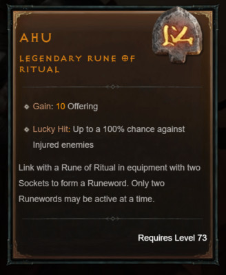 🔥DIABLO 4 - Ahu Rune - Softcore - Seasonal Or Eternal | eBay