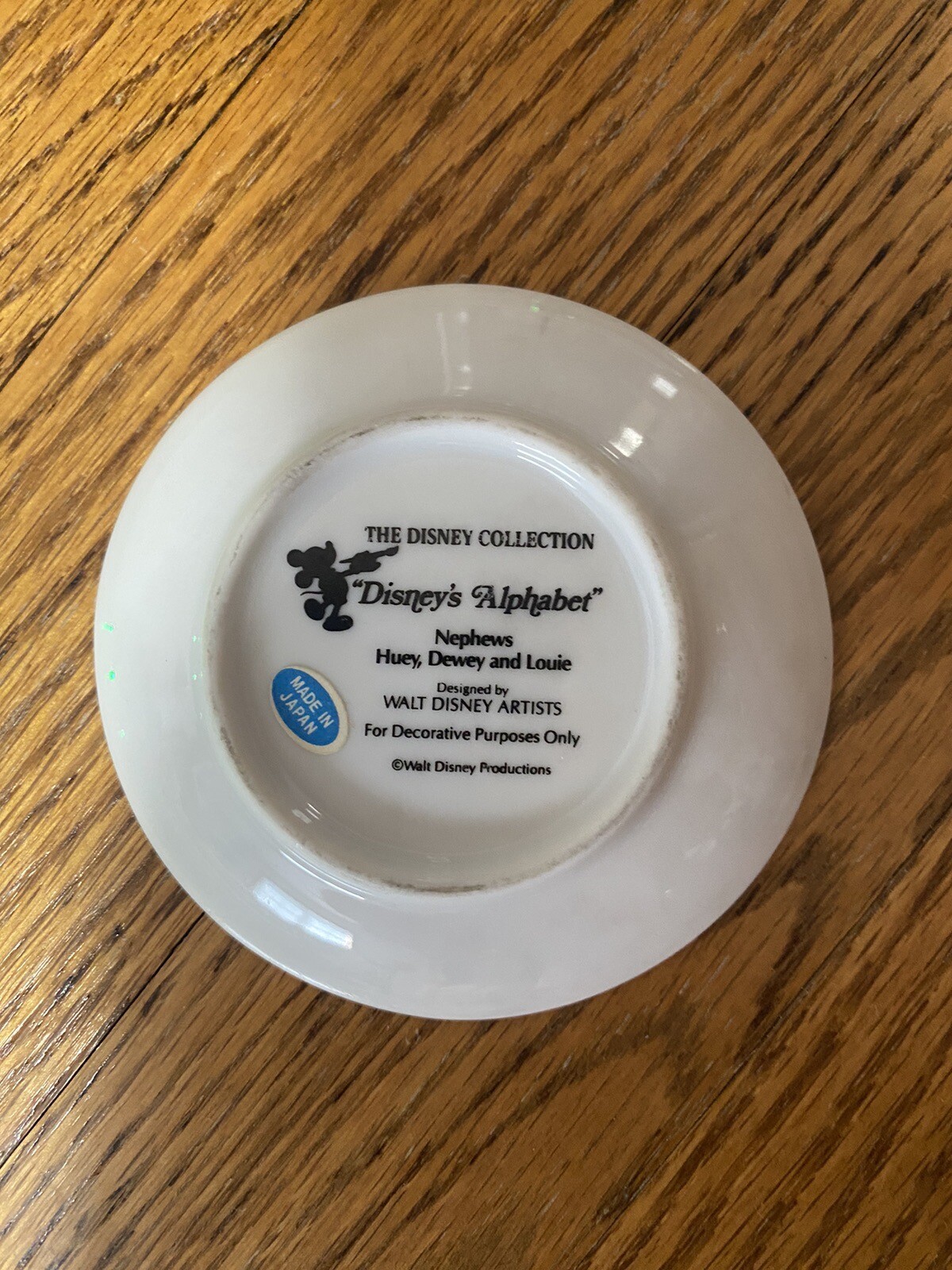 Disney’s Alphabet Collector’s Plates Mini Gold Rimmed 3.25” Letter D