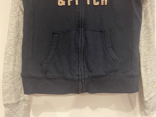 Abercrombie Kids Girls Faux Fur Glitter Raglan Sleeve Zip-Up Hoodie Navy 13/14 - Picture 4 of 12