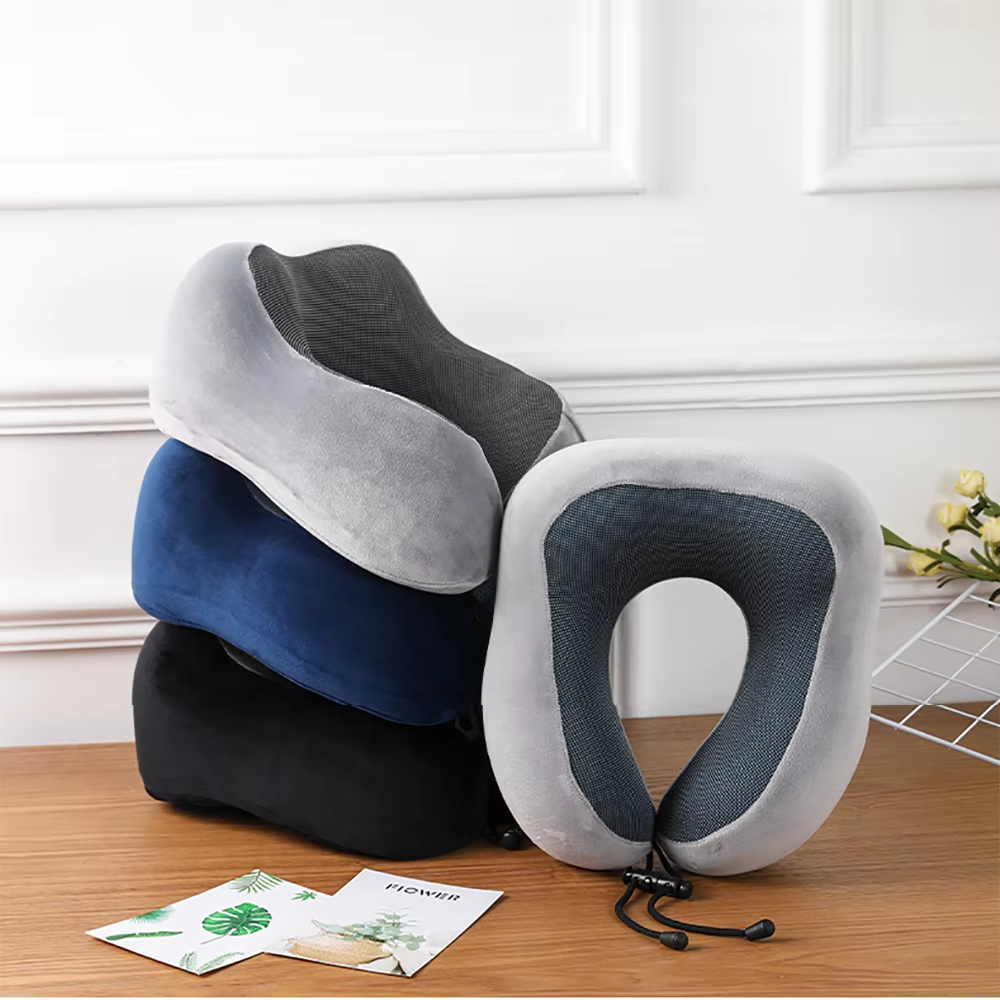 Ultra-Soft U-Shaped Memory Foam Travel Pillow for Neck Support