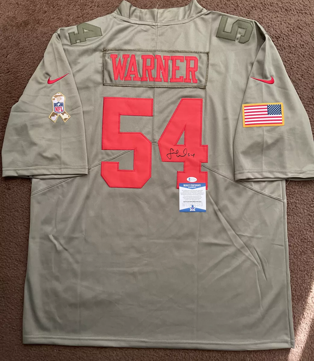 Fred Warner Signed San Francisco 49ers Salute Service Jersey Camo