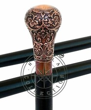 NEW SOLID ANTIQUE SOLID BRASS HANDLE WOODEN WALKING STICK CANE VINTAGE DESIGNER