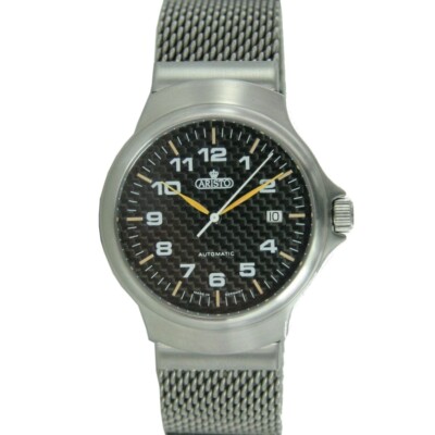 Aristo Herren Uhr Carbonuhr Automatik Edelstahl 7H95