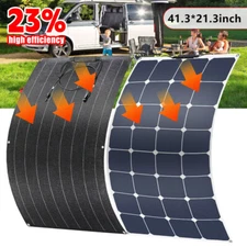 200 300W Watt Flexible Mono Solar Panel 12V Battery Charge Home RV Boat Off Grid