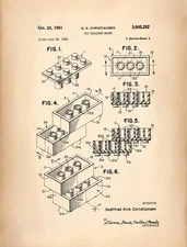 Decor POSTER of vintage Patent.Lego toy brick.Room Office Home Art Design.6813