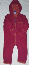 FINKID PUKU 80/90 warmer Fleeceanzug Overall Fleece Winteranzug Rot/Lila