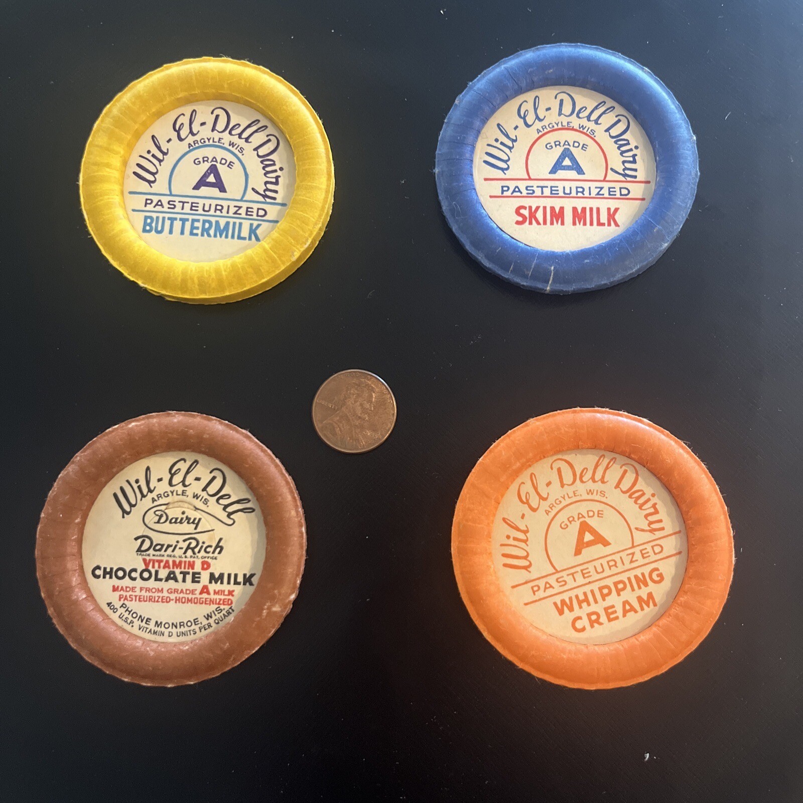 WilElDell Dairy Milk Bottle Cap (x4) Buttermilk Argyle Wisconsin WI. eBay