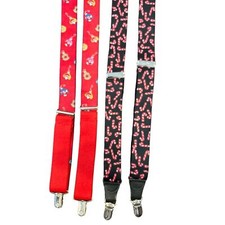 Christmas Holiday Suspenders Novelty Candy Canes Ornaments Adult Adjustable