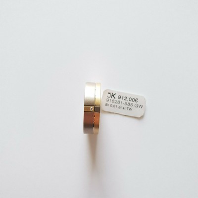 585 Gold Ring with Brilliant 0.01ct. Si/TW size 56 made in Germany