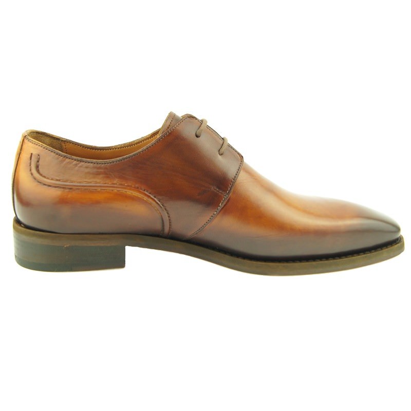 Pertini Dark Brown Leather Derby Shoe Size 10.5 Pertini Hand Crafted Derby Leather Dress Shoes Men main image 2