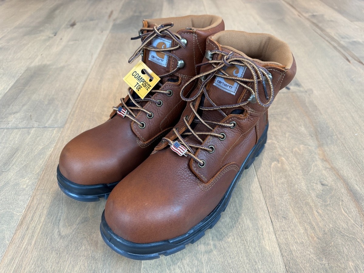Carhartt Work Boots Mens 8.5 M Brown Leather Waterproof 6\