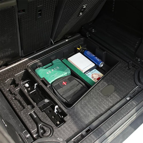 1PC Black Rear Organizer Storage Box Tray For Land Rover Defender 110 2020-2023 - Picture 6 of 11