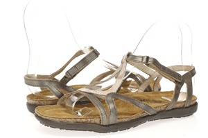 Womens-NAOT-Dorith-160181-Pewter-Leather-Strappy-Sandals-sz-37-6-US