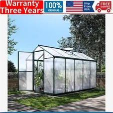 6x10 FT Greenhouse for Outdoors 24" x 23" Roof Windows Vent Walk-in Greenhouse