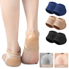 Silicone-Moisturising Gel Heel Socks Blister Protection Pain Relief Cracked Heel