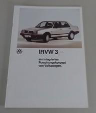 Prospekt / Broschüre VW Jetta II Forschungserfahrung IRVW 3 Stand 1984
