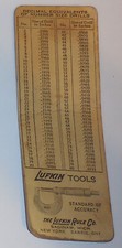1 Lufkin Tools Standard Of Accuracy Decimal Equivalents Number size Drills chart