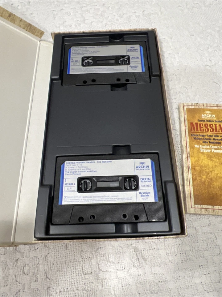 HANDEL Messiah Auger von Otter Chance Crook Tomlinson Pinnock 2-cassette box set Foto 2 de 4