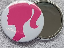 Hand Mini Small Round Cosmetic Makeup Compact POCKET Mirror Barbie 2.25"