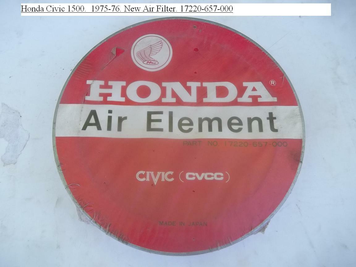 Honda Civic 1500.  1975-76. New Air Filter. 17220-657-000