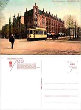 postcard - Clercqstraat with Bilderdijkstraat on left & da Costakade on right