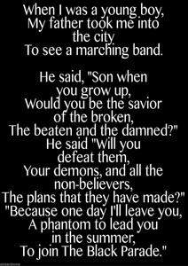 My Chemical Romance Black Parade Lyrics Lyricswalls