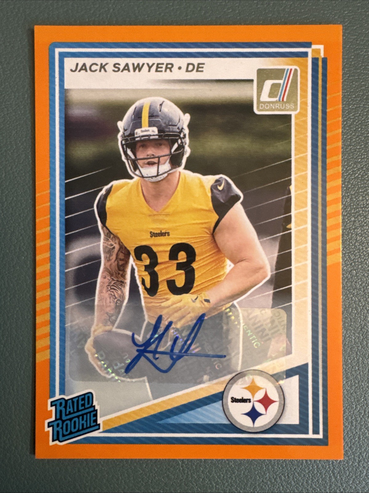 2025 Panini Donruss Jack Sawyer Orange Rated Rookie Auto #390
