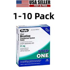1-10 Pack Clear Nicotine 21mg Transdermal System Patch Step 1 Exp 06/2028