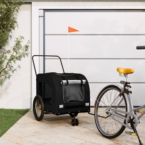 Dog Bike Trailer Pet Stroller Puppy Bike Trailer Oxford Fabric and Iron vidaXL - Picture 5 of 60