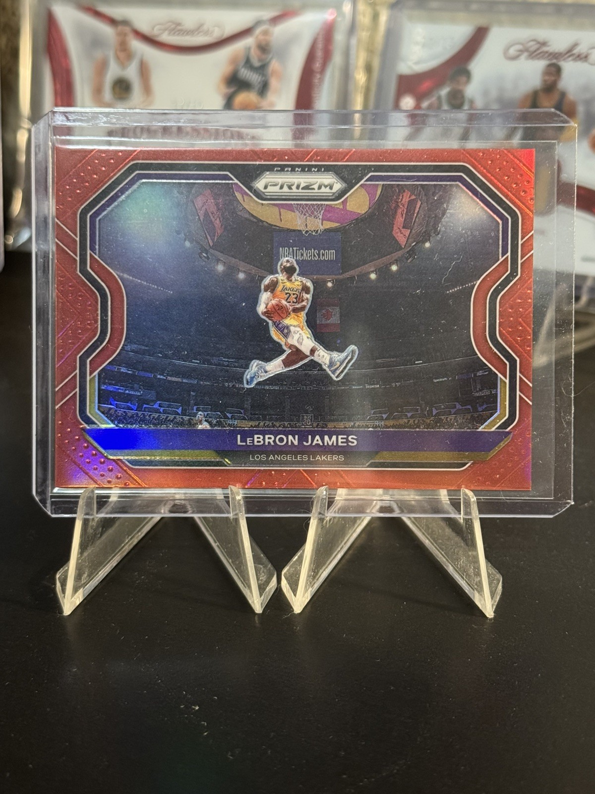 2020-21 Prizm LeBron James Kobe Tribute SP Red #/299 Rare!