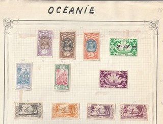 Territoires français de l'Océanie lot de 31 timbres provenant d'album 4 scans