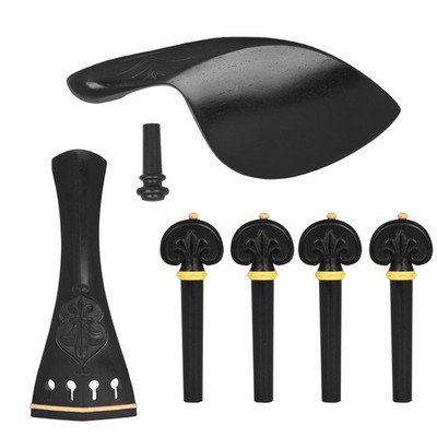 Violine Zubehörset schwarz Violine Parts Kit mit Kinnstütze matt für Geiger
