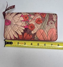 VERA BRADLEY Zip Around Clutch Wallet In Bohemian Blooms Pattern -1700