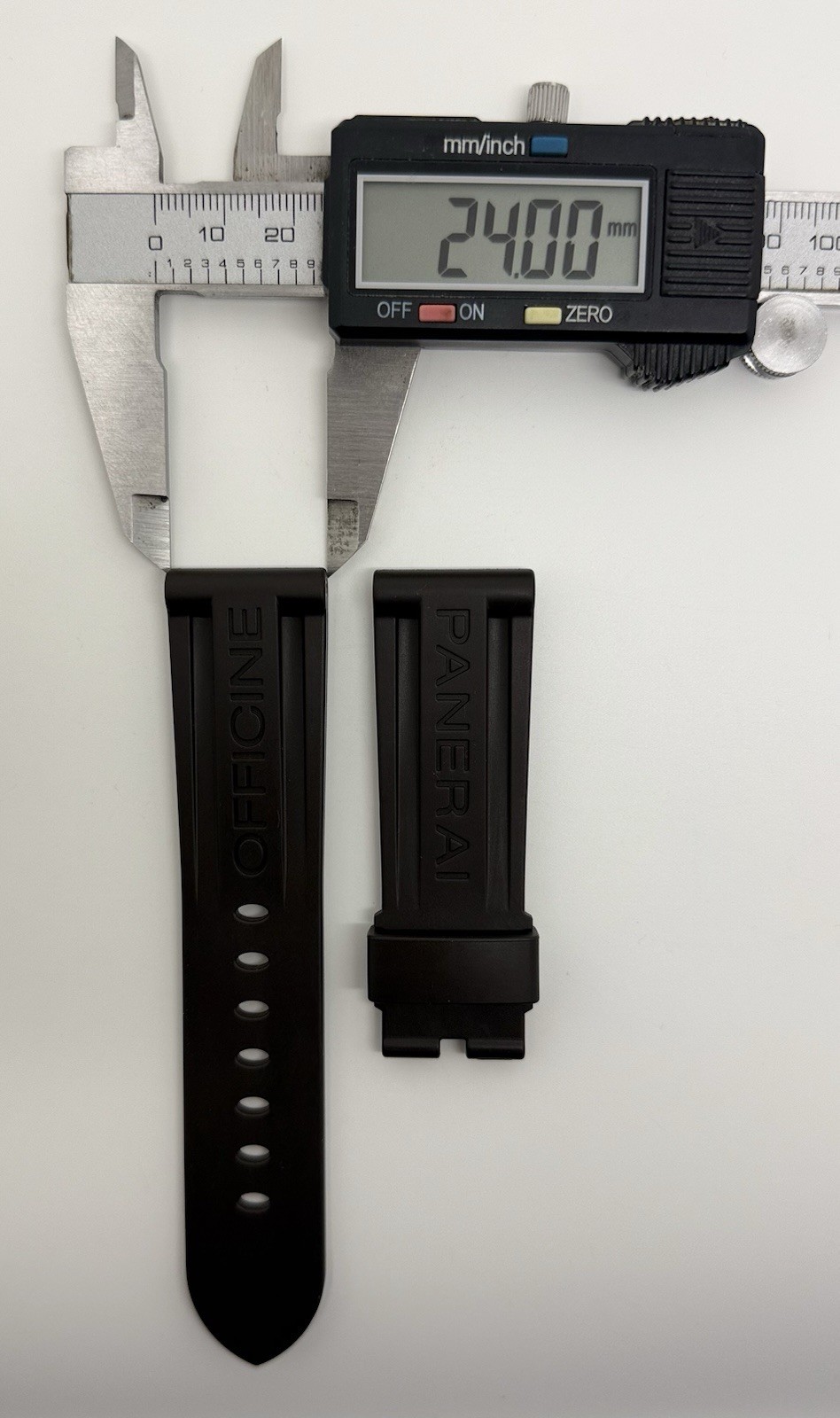 Officine Panerai 24mm x 22mm Dark Brown Rubber Watch Strap Band Authentic OEM