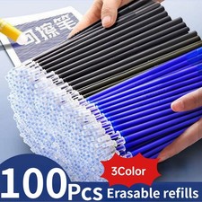 100Pcs Erasable Gel Pen Refills 0.02 in Blue Black Red
