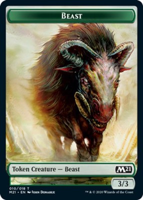 x4 Beast Token T MTG Core Set 2021 M/NM, English
