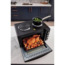 EGL 30L Mini Oven With Hobs Grill Tabletop 1400W Black 4301