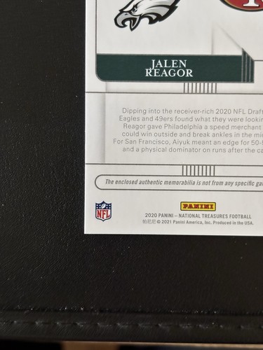 2020 National Treasures B. Aiyuk J. Reagor Rookie NFL Gear Combo Materials #/25 - Foto 11 di 11