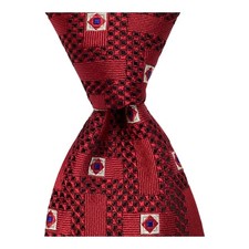JOS. A. BANK Premier Collection Silk Necktie USA Designer Geometric Red/Blue EUC