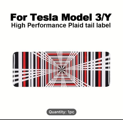 3D Aluminum PLAID Logo Emblem Sticker for Tesla Model 3 X Y - Durable Decal