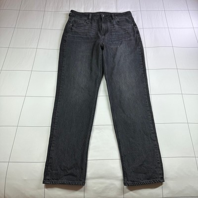 American Eagle Jeans Womens 8 Regular Black Washed Mom Strigid High Rise Denim