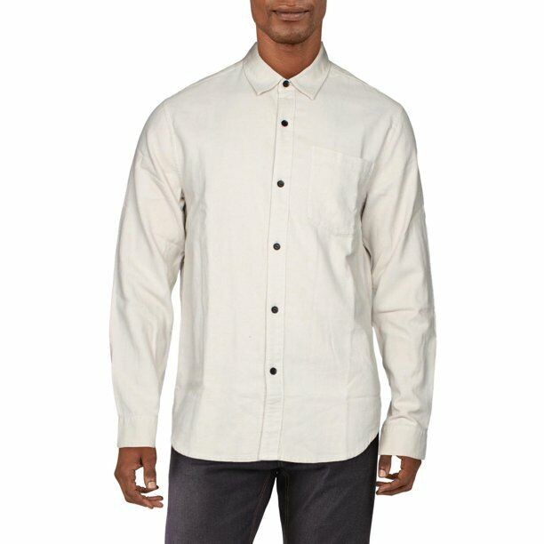 J Brand Tertium Woven Slim Fit Button Down Shirt in Natural-Size Large 9290₽