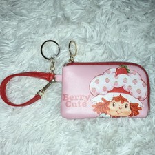 Berry Cute Pink Wristlet Wallet Strawberry Shortcake Key Ring Card Slots