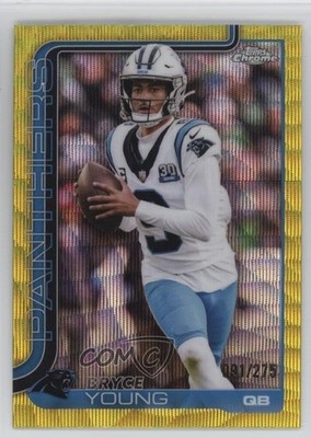2025 Topps Chrome Yellow Wave Refractor 91/275 Bryce Young #40 1eq2