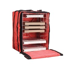 19x19x27 Red 10 Box Insulated Pizza Food Carrier Delivery Bag w Rack Metal Frame
