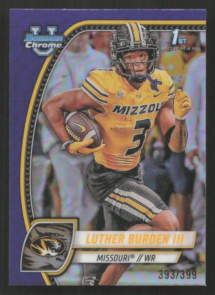 2024 Bowman University Chrome Luther Burden III Purple Refractor #/399 #123 Card