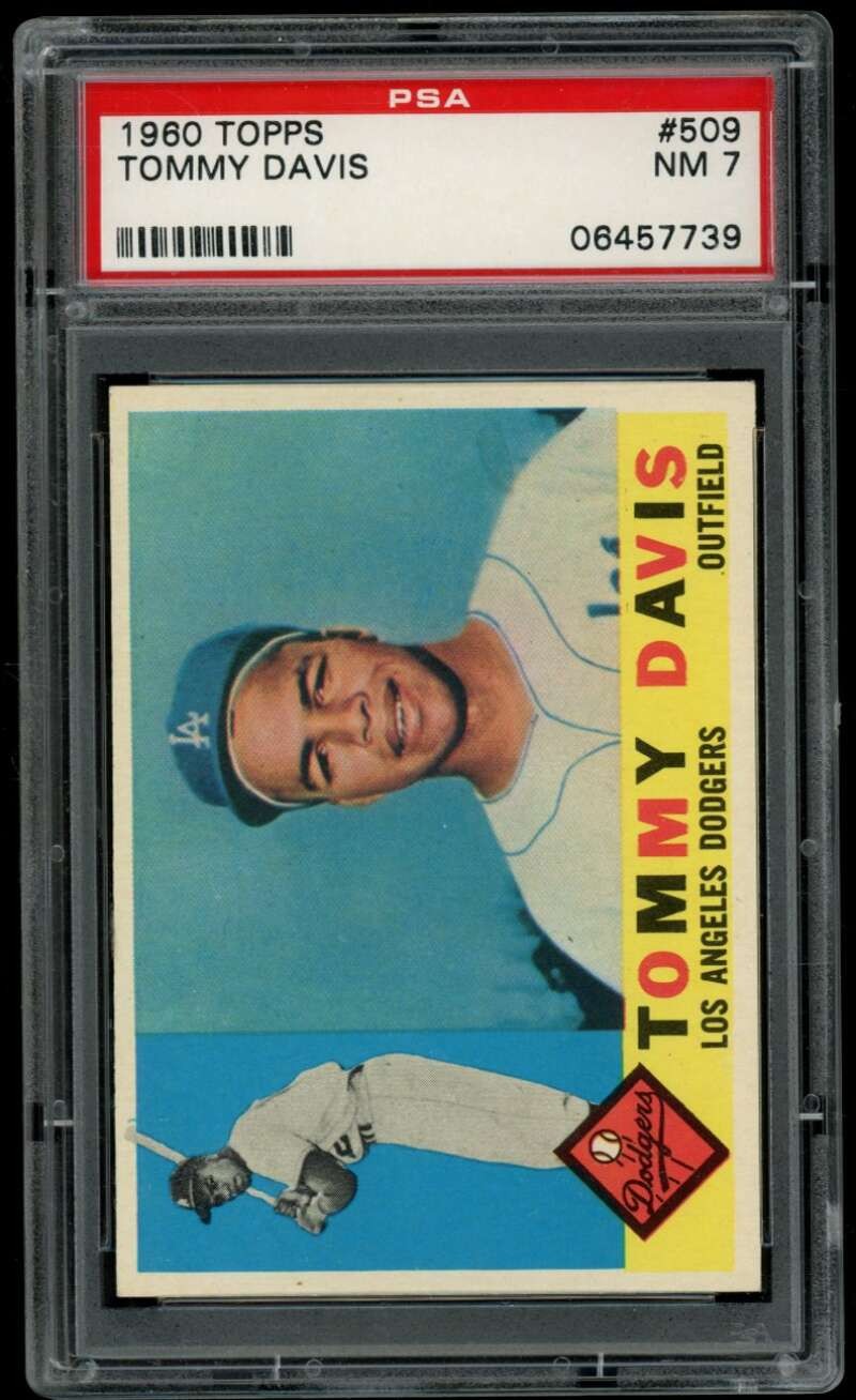 1960 Topps #509 Tommy Davis PSA 7 RC Rookie Los Angeles Dodgers (7739)