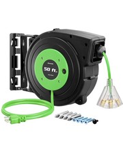 DEWENWILS Retractable Cord Reel 50FT Extension Cord Reel 14AWG/3C SJTOW 13 Amp