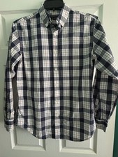 Banana Republic Soft Wash Slim Fit Button Down Shirt Mens Medium Blue Plaid