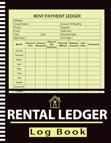 Rental Ledger Log Book: Keep Track And Record Rent Payment For Landlord & Proper